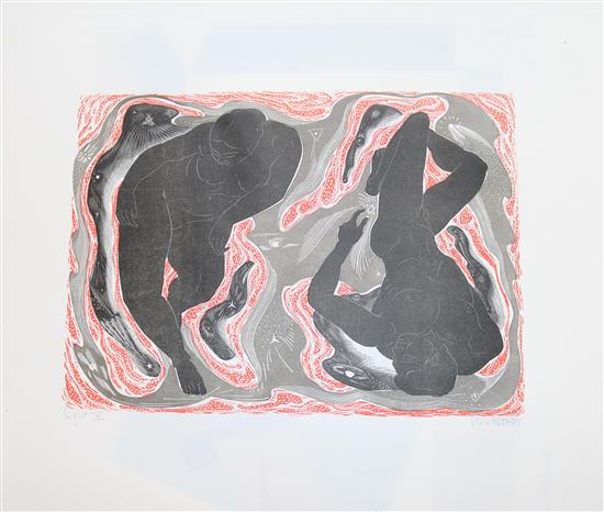 Portfolio of Prints by British Artists 1975 Sandra Blow, Terry Frost, Victor Pasmore, John Piper, 27 x 19in.
